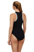 Gottex Free Sport Coco Solid High Neck Front Zip One Piece